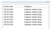 instant preview of the renamed files