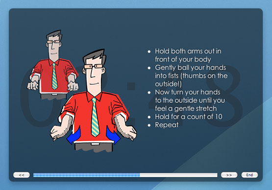 Ergonomic stretch designed to reduce wrist pain through mouse overuse